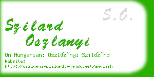 szilard oszlanyi business card